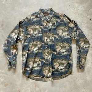 Lab Print Button Down Shirt